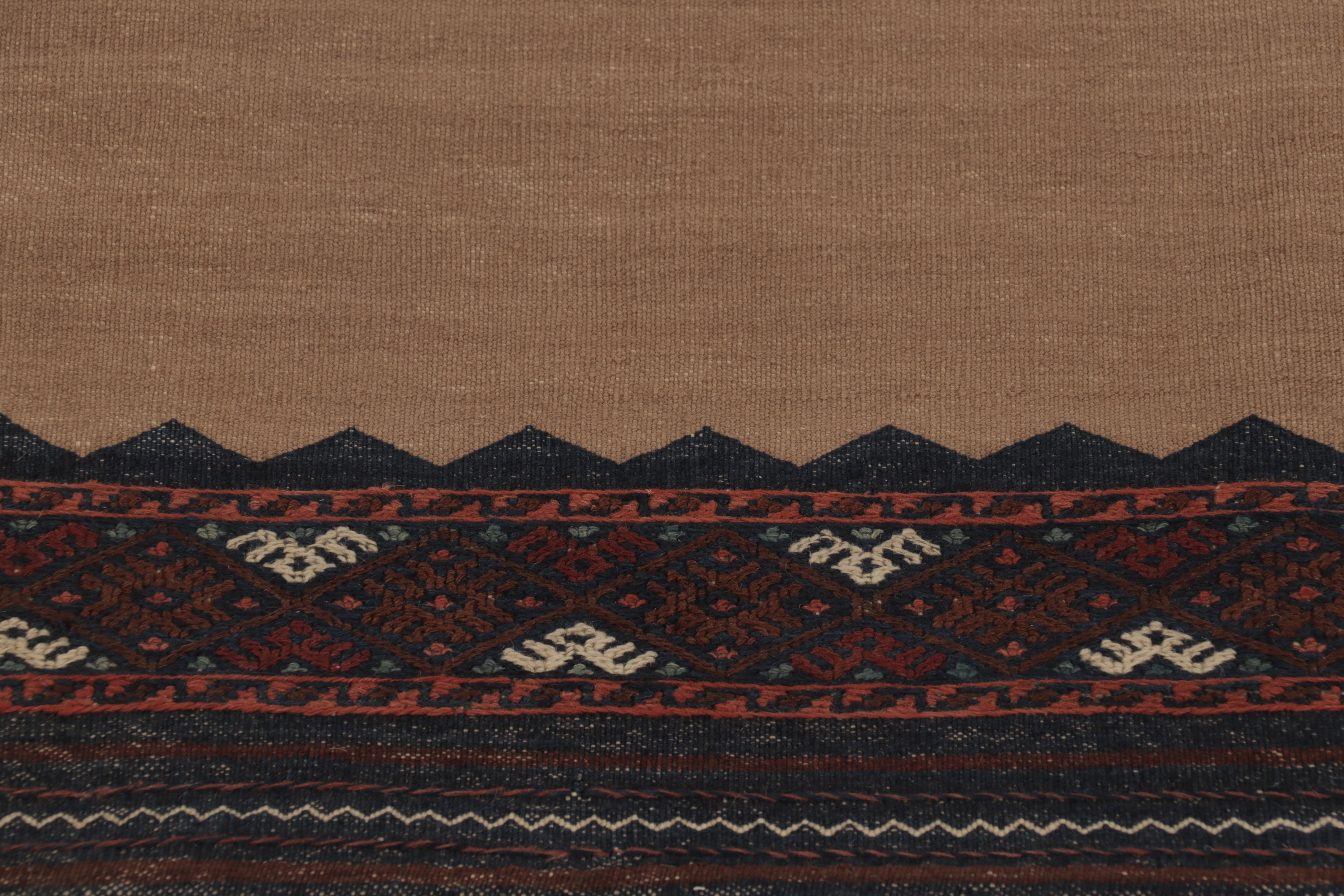 Hand-Woven Vintage Sofreh Persian Kilim, Square Rug with Open Field - Rug & Kilim