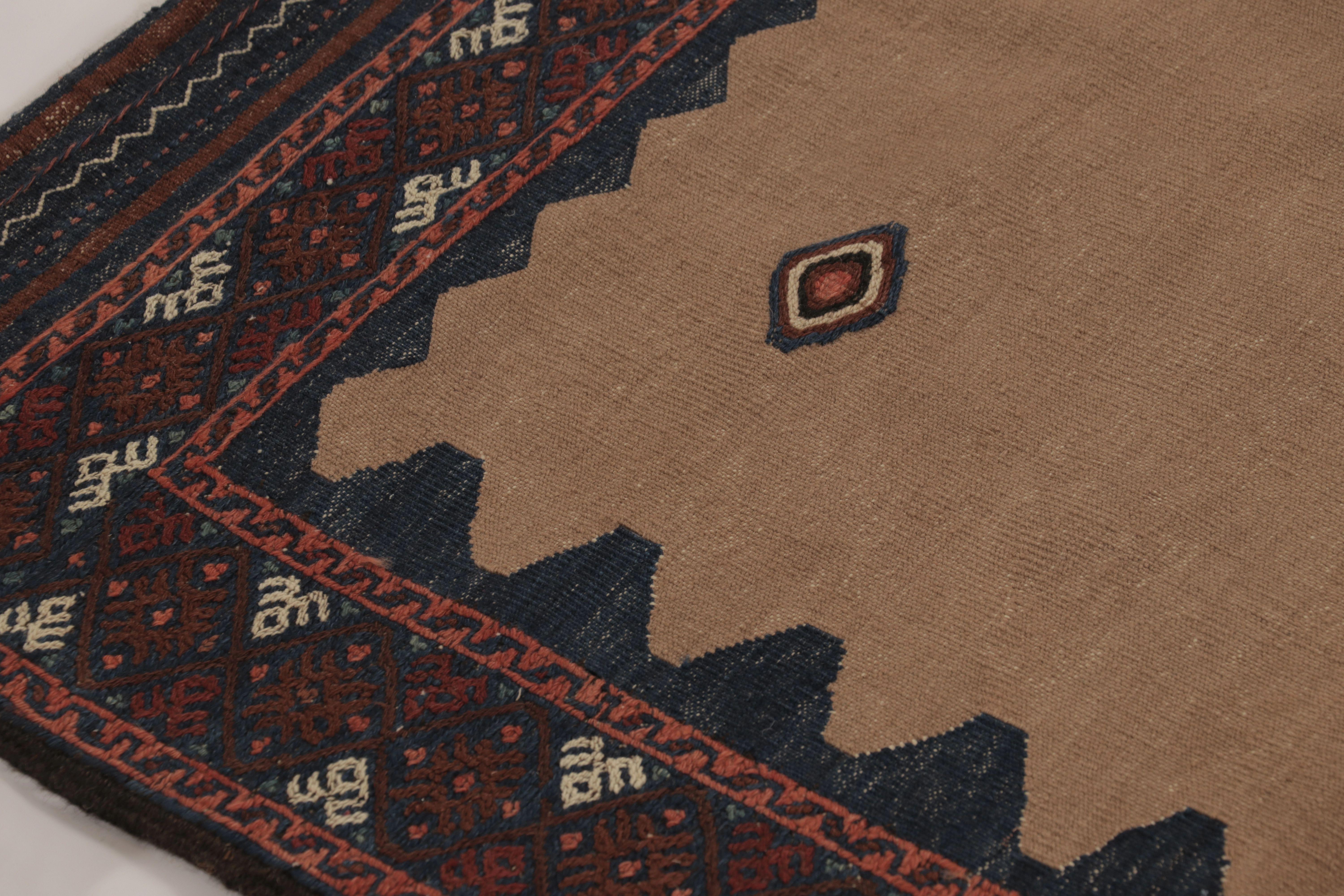 Vintage Sofreh Persian Kilim, Square Rug with Open Field - Rug & Kilim In Good Condition In Long Island City, NY
