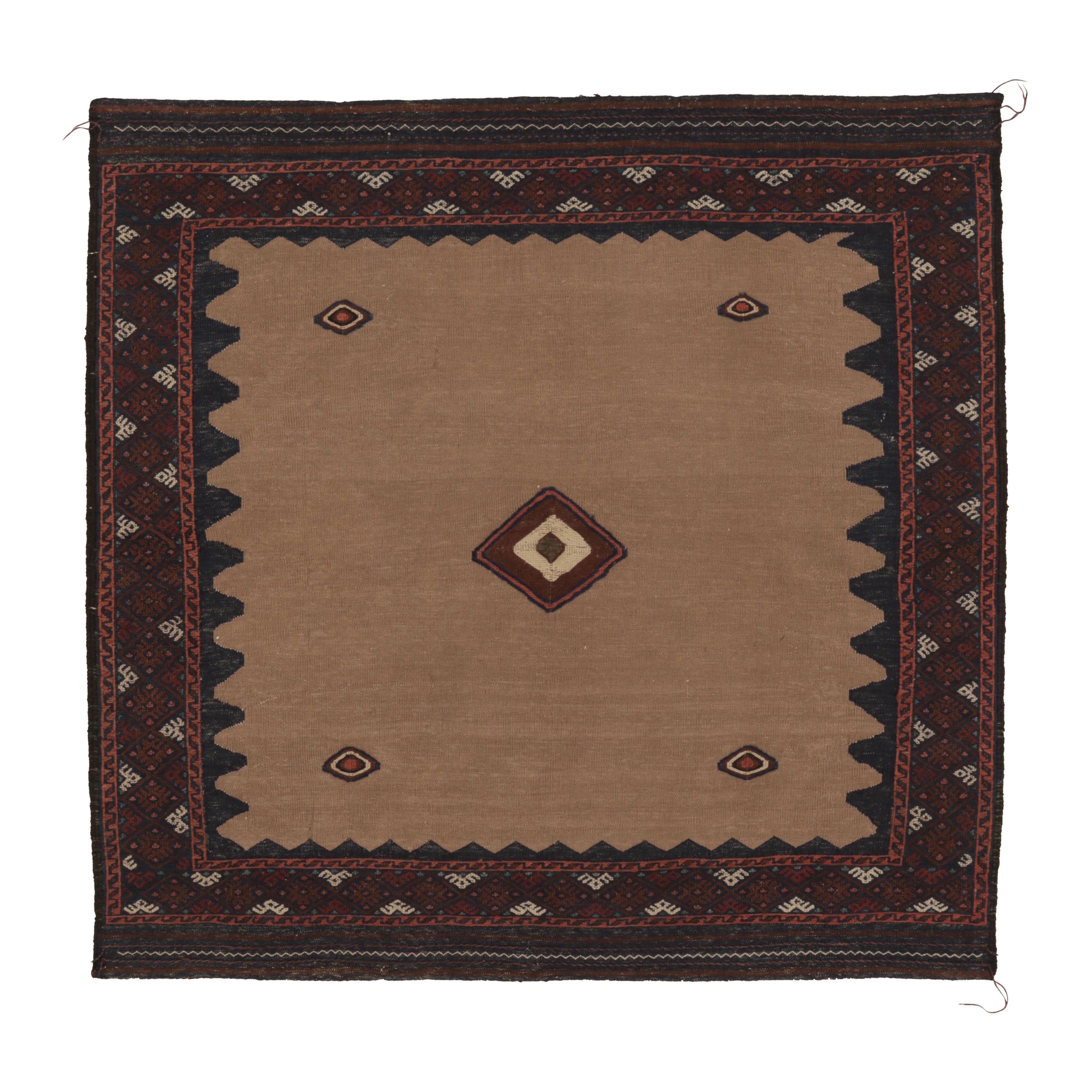 Vintage Sofreh Persian Kilim, Square Rug with Open Field - Rug
Kilim