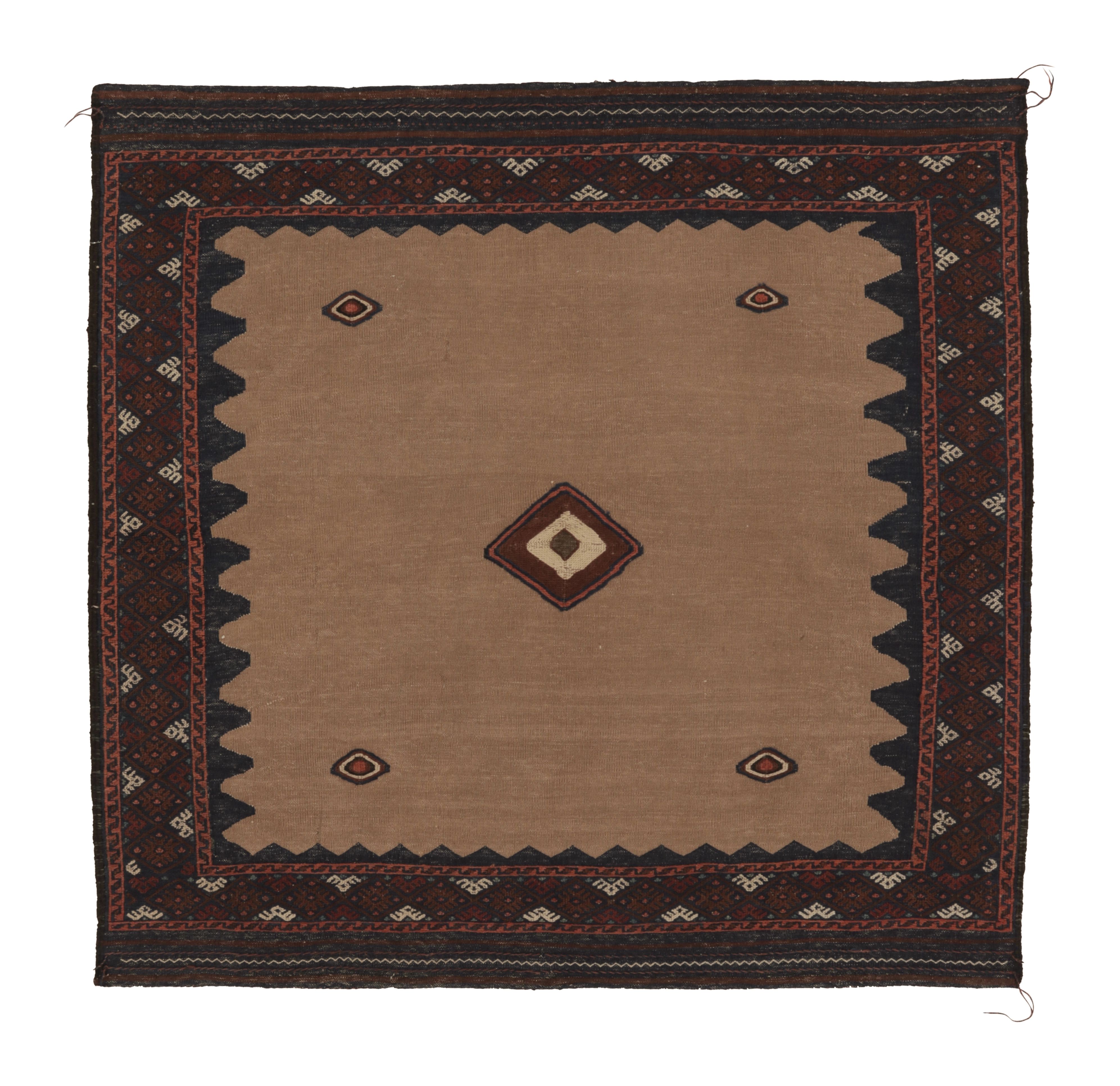 Vintage Sofreh Persian Kilim, Square Rug with Open Field - Rug
Kilim