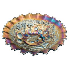 Antique Soft Fruit Dish, English, Carnival Glass, Display Plate, Lustre, C.1970