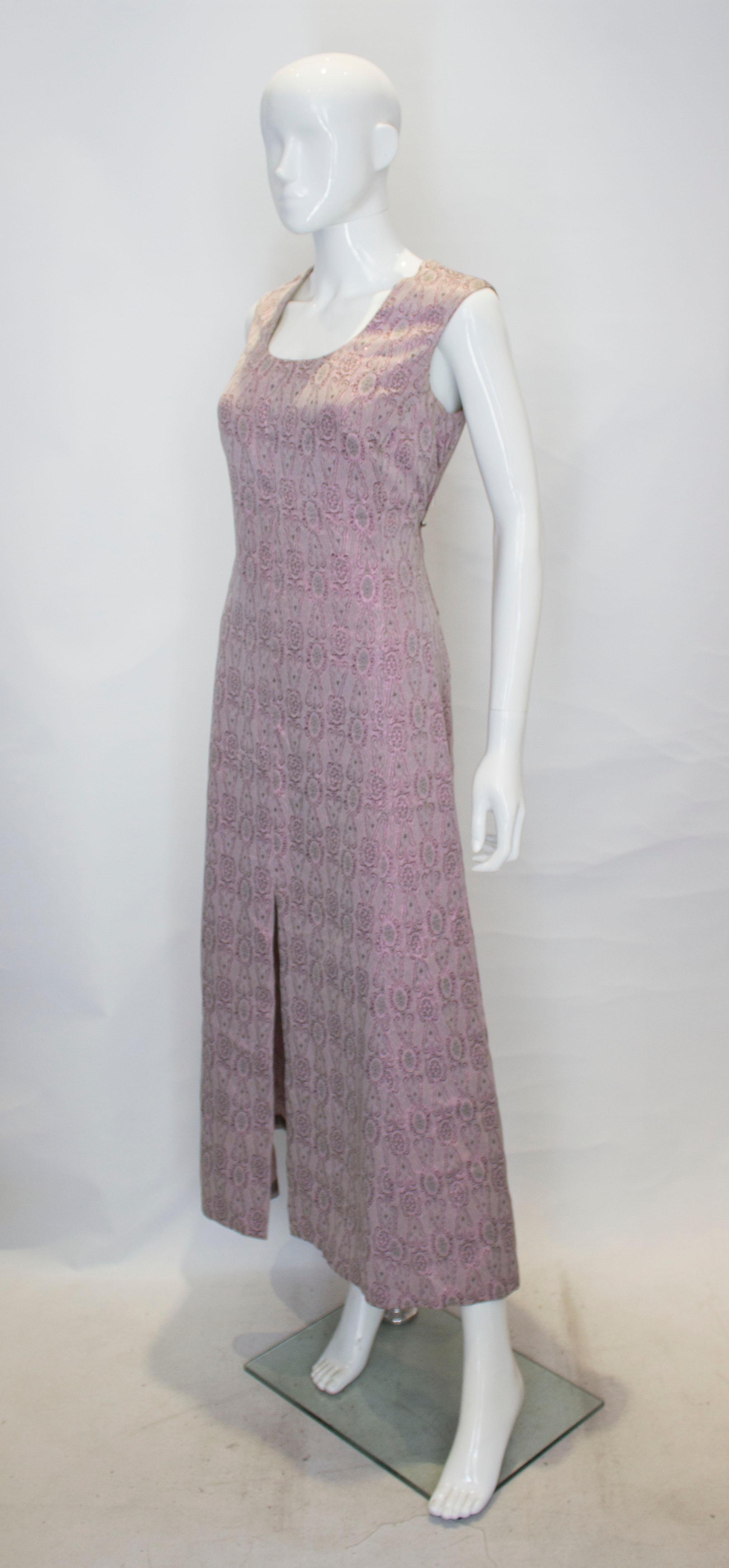 Gray Vintage Soft Grey Pink  Long Gown For Sale
