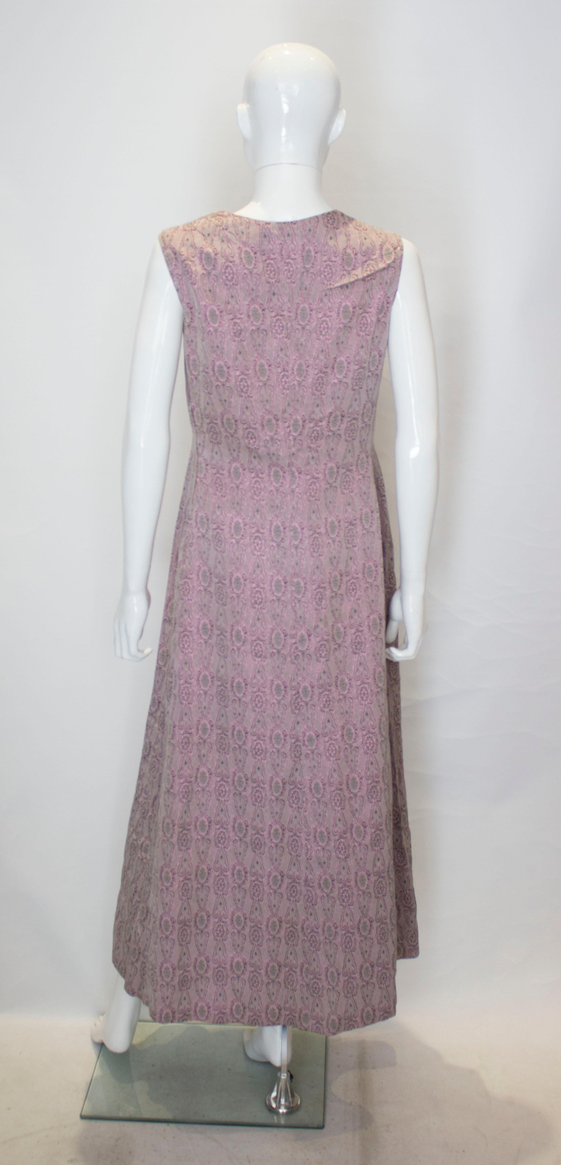 Vintage Soft Grey Pink  Long Gown For Sale 2