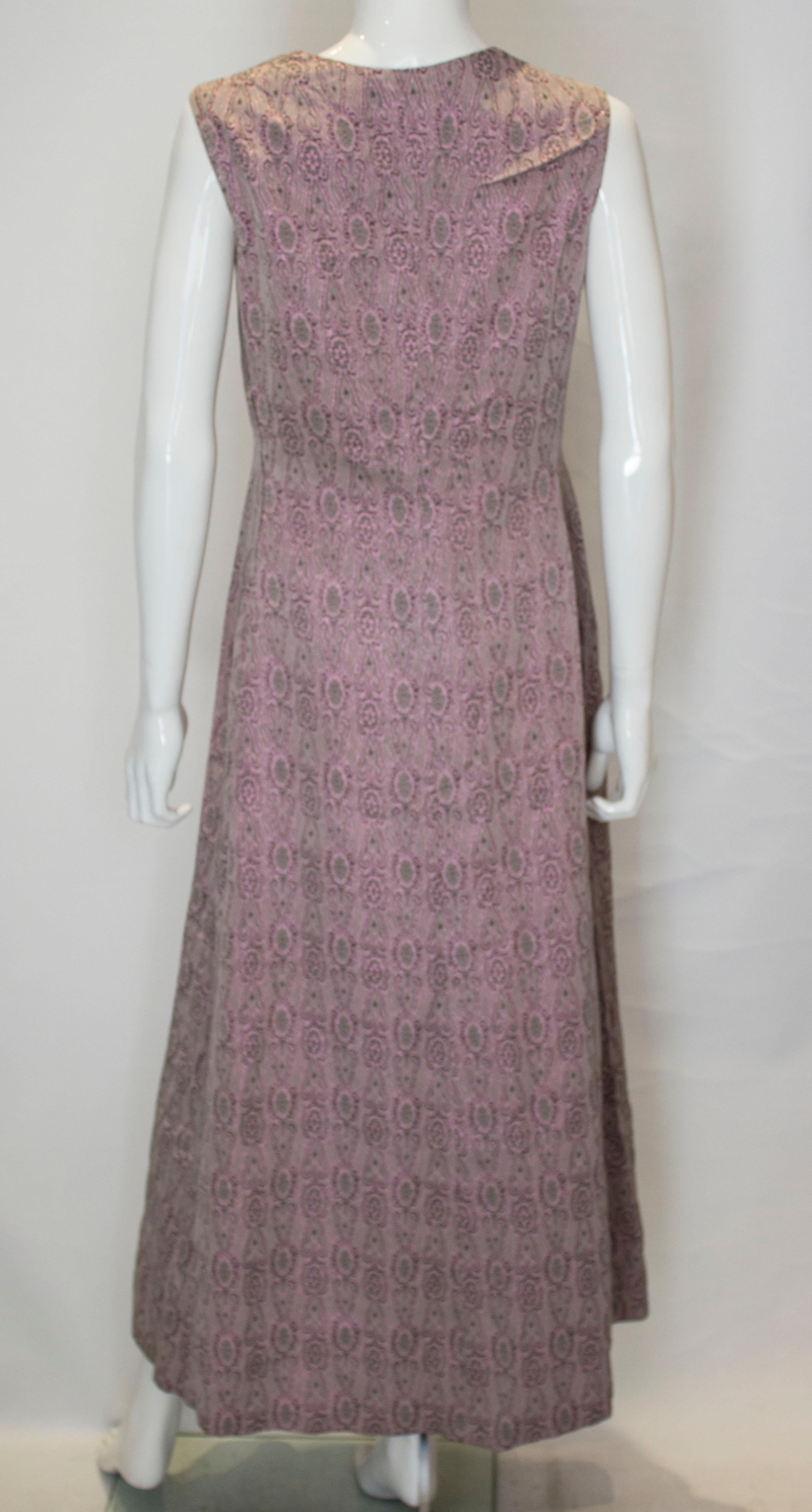 Vintage Soft Grey Pink  Long Gown For Sale 3