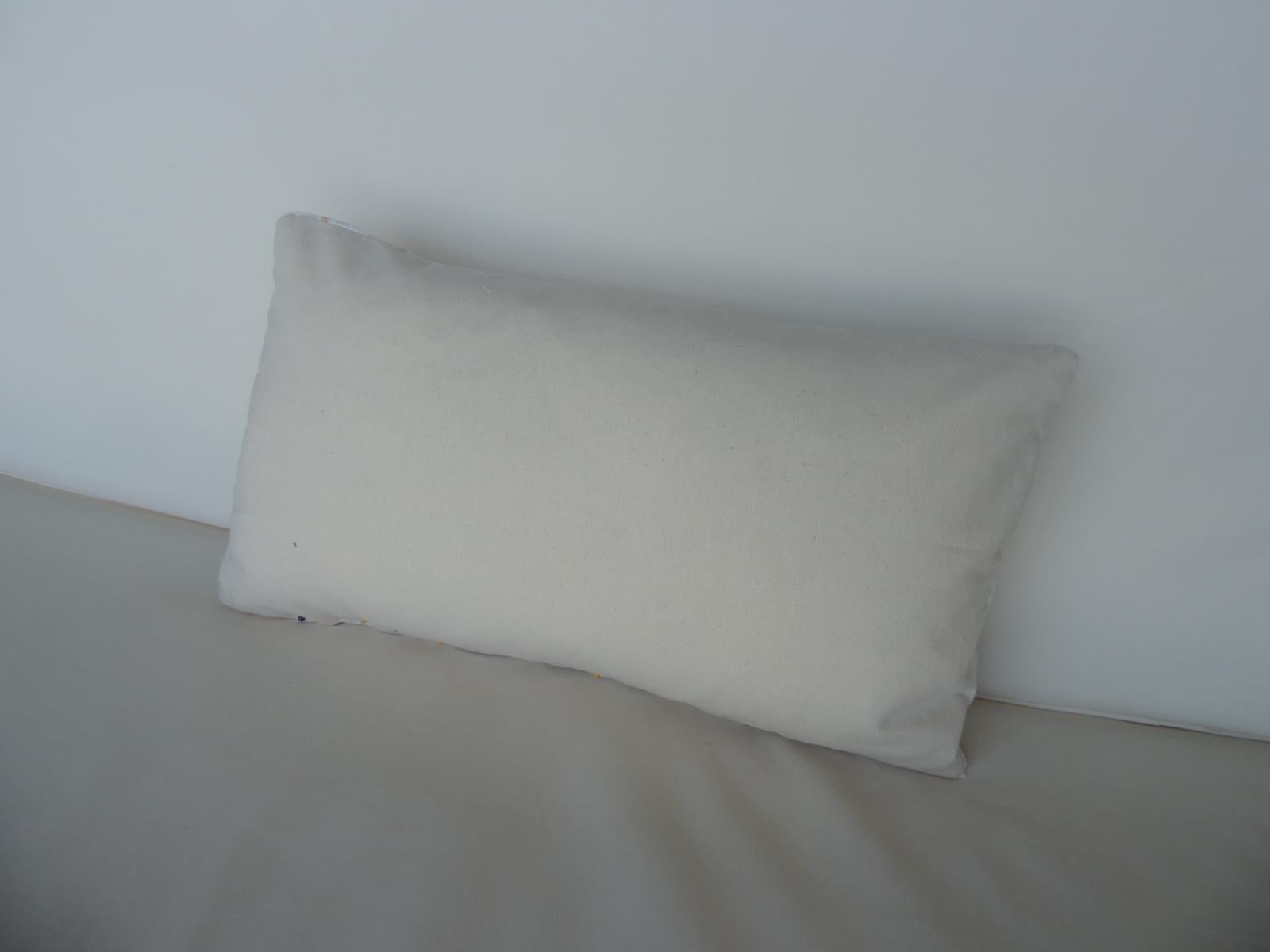Hand-Crafted Vintage Soft Yellow Stripes Grain Sack Linen Decorative Lumbar Pillow