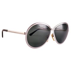 Gafas de sol vintage Sol Amor plateadas sobredimensionadas de los años 70 Fabricadas en Francia