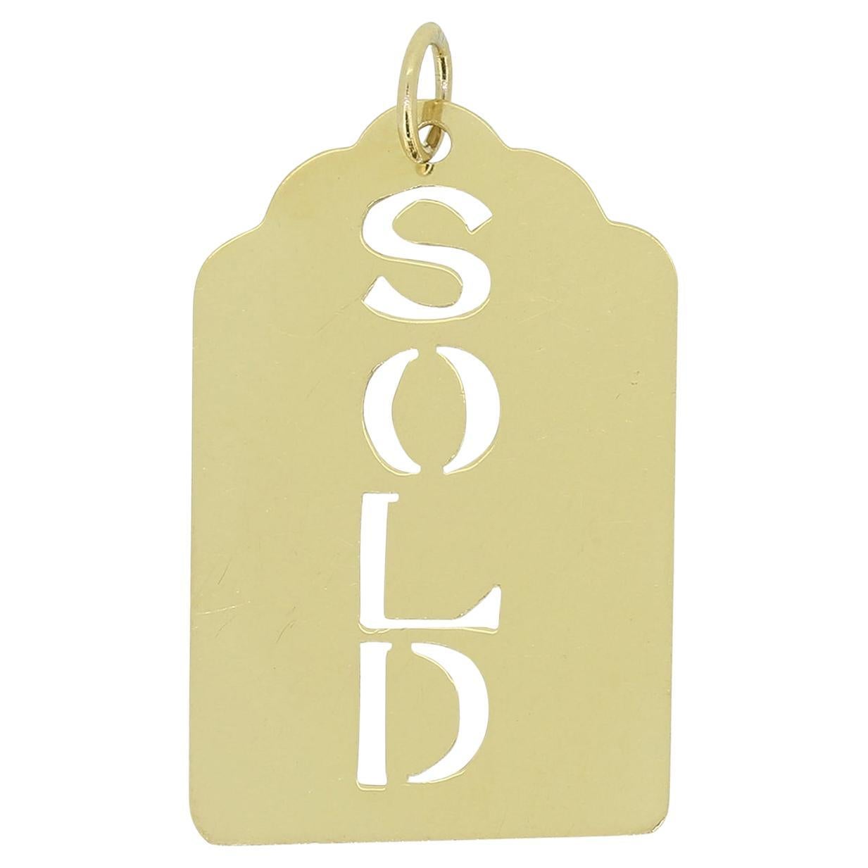 Vintage 'SOLD' Tag Pendant For Sale