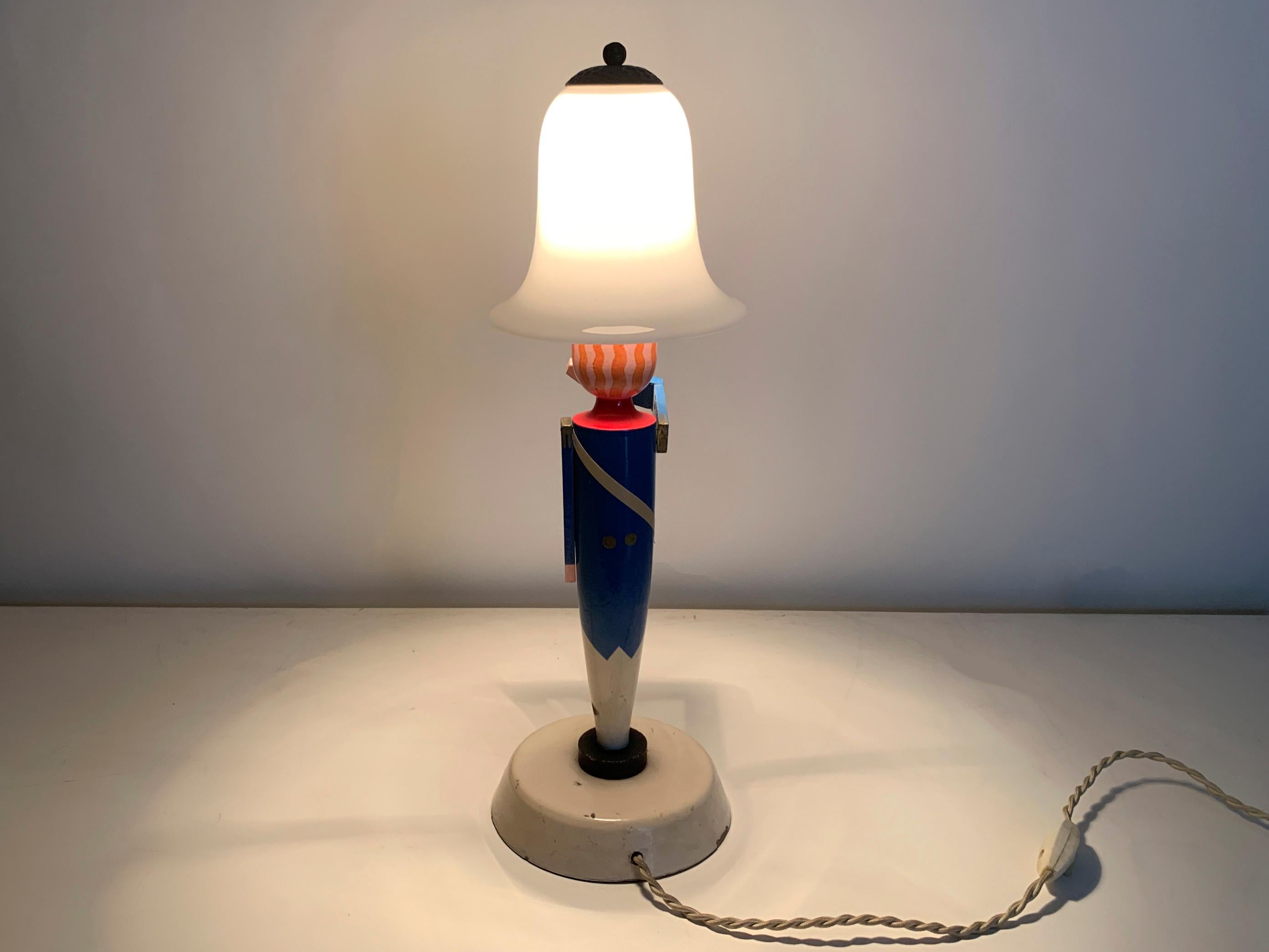 Vintage Soldier-Musik-Tischlampe von Suzanne Bonnichon, Vintage im Angebot 3