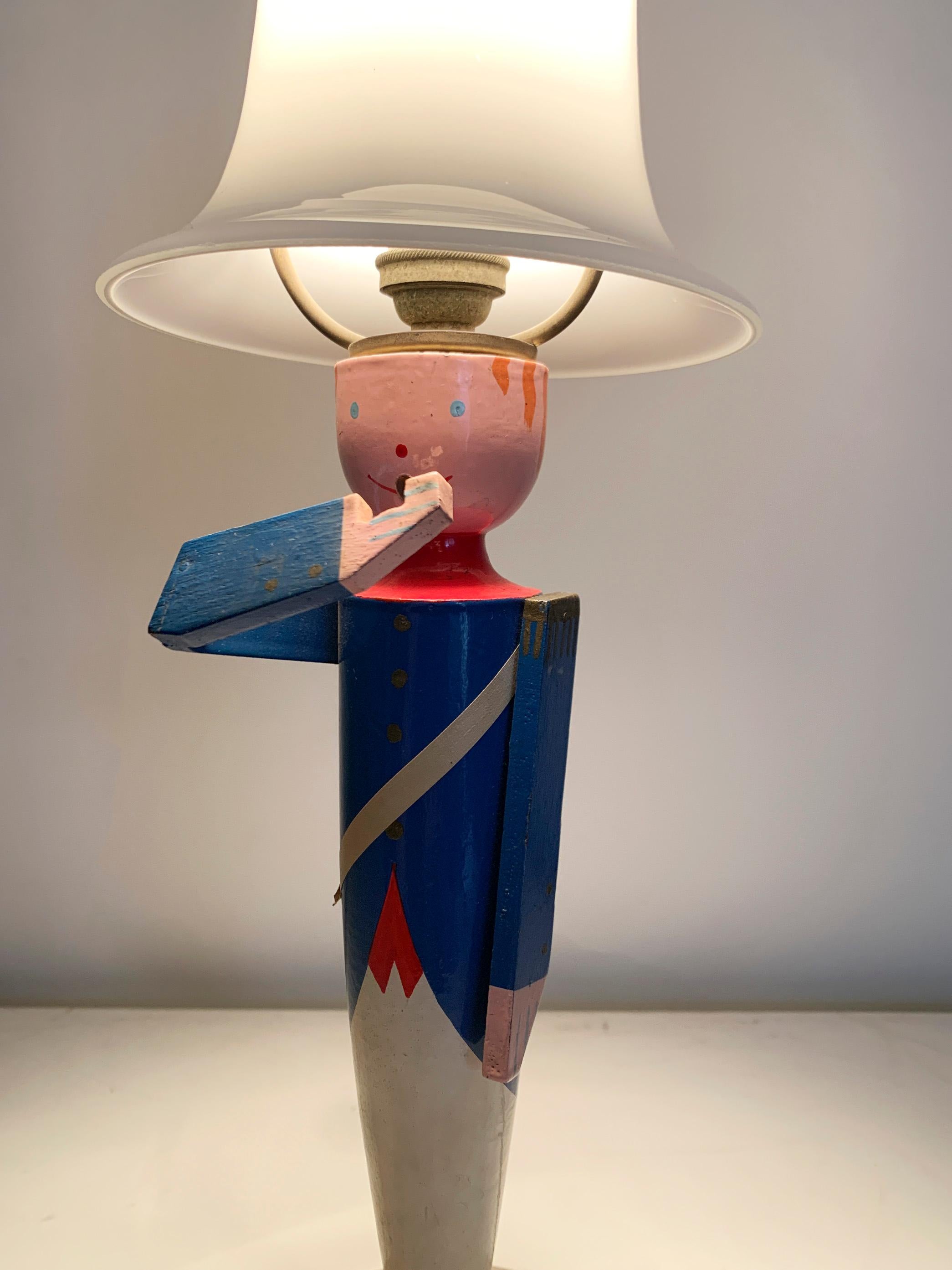 Vintage Soldier-Musik-Tischlampe von Suzanne Bonnichon, Vintage im Angebot 4
