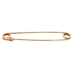 Spilla da balia grande in oro giallo massiccio 14k vintage