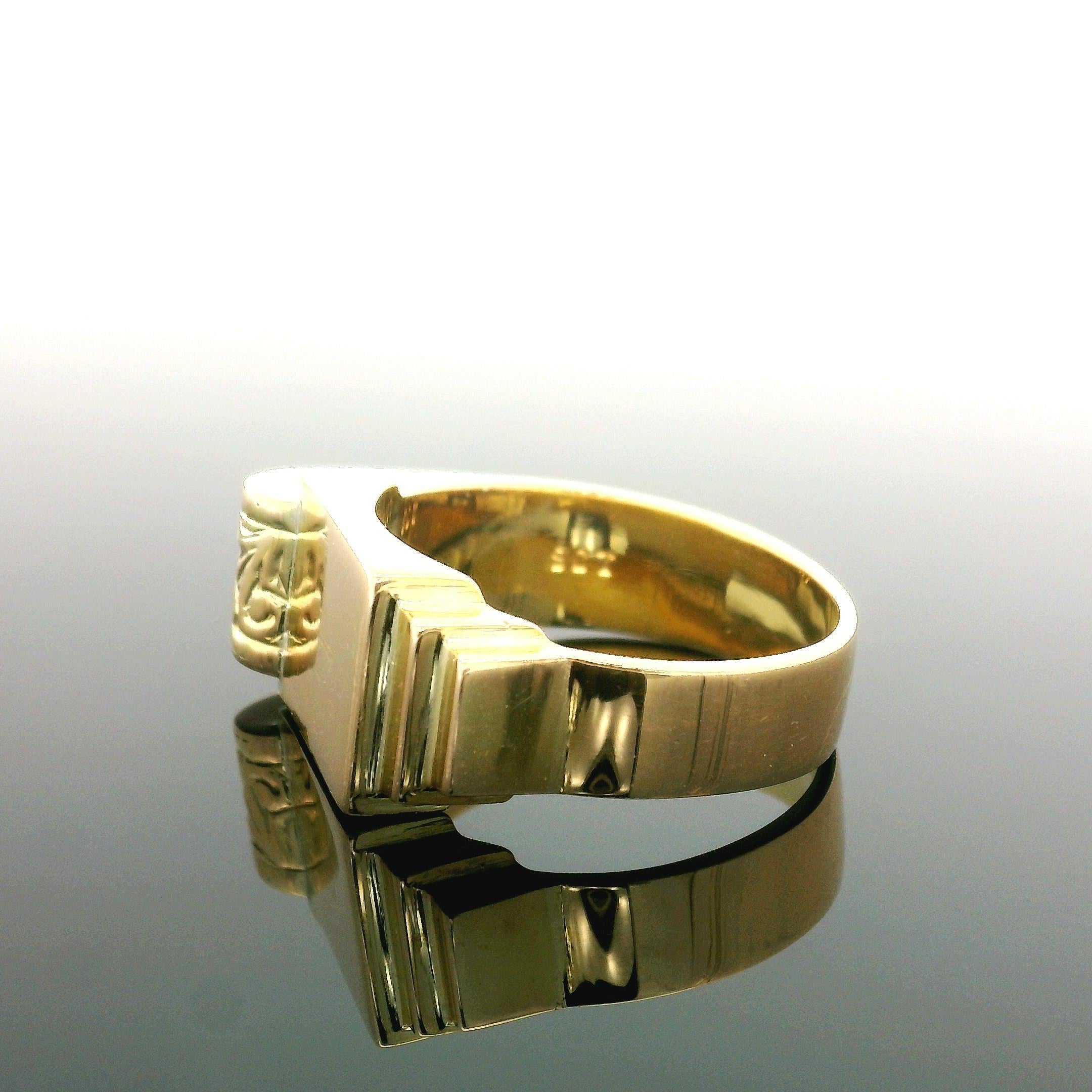 Vintage Solid 14k Yellow Gold Rectangular Polishe… - image 5