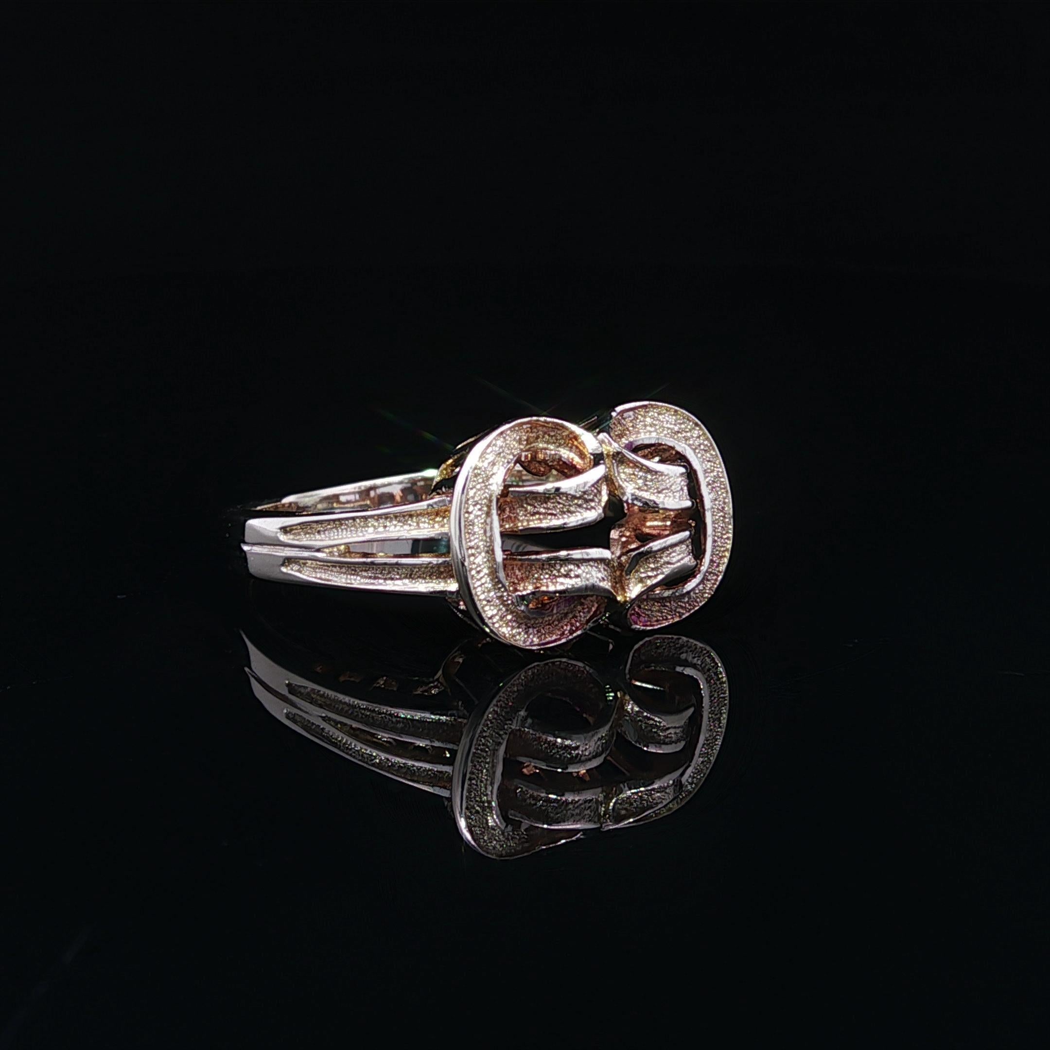 Anillo de oro amarillo macizo de 14 quilates con textura de nudo abierto sz7 en Bueno estado para la venta en Montclair, NJ