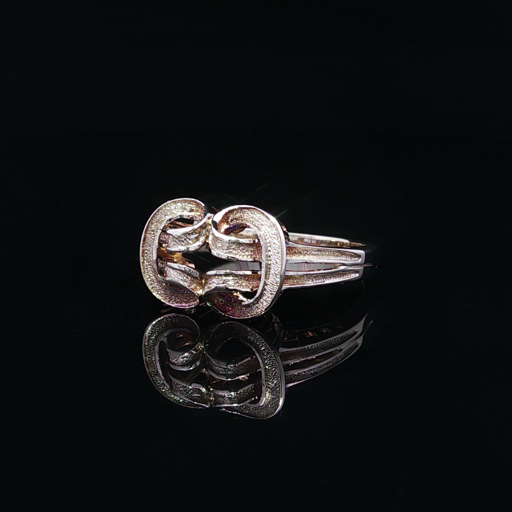 De las mujeres Anillo de oro amarillo macizo de 14 quilates con textura de nudo abierto sz7 en venta