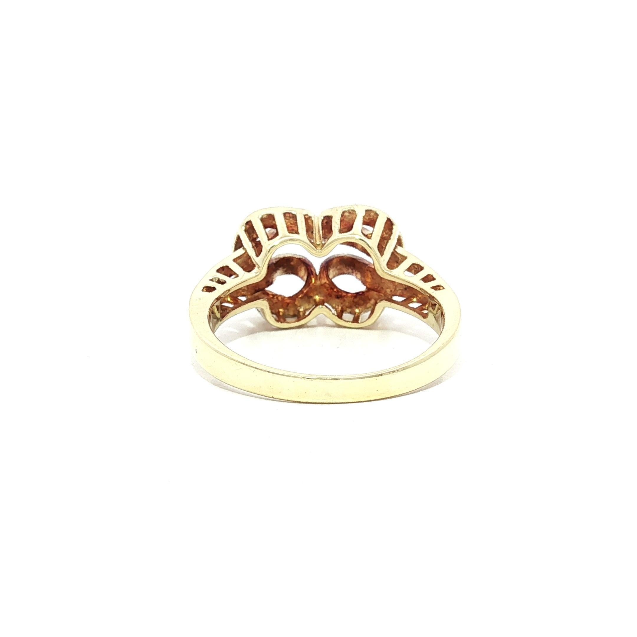 Anillo de oro amarillo macizo de 14 quilates con textura de nudo abierto sz7 en venta 5