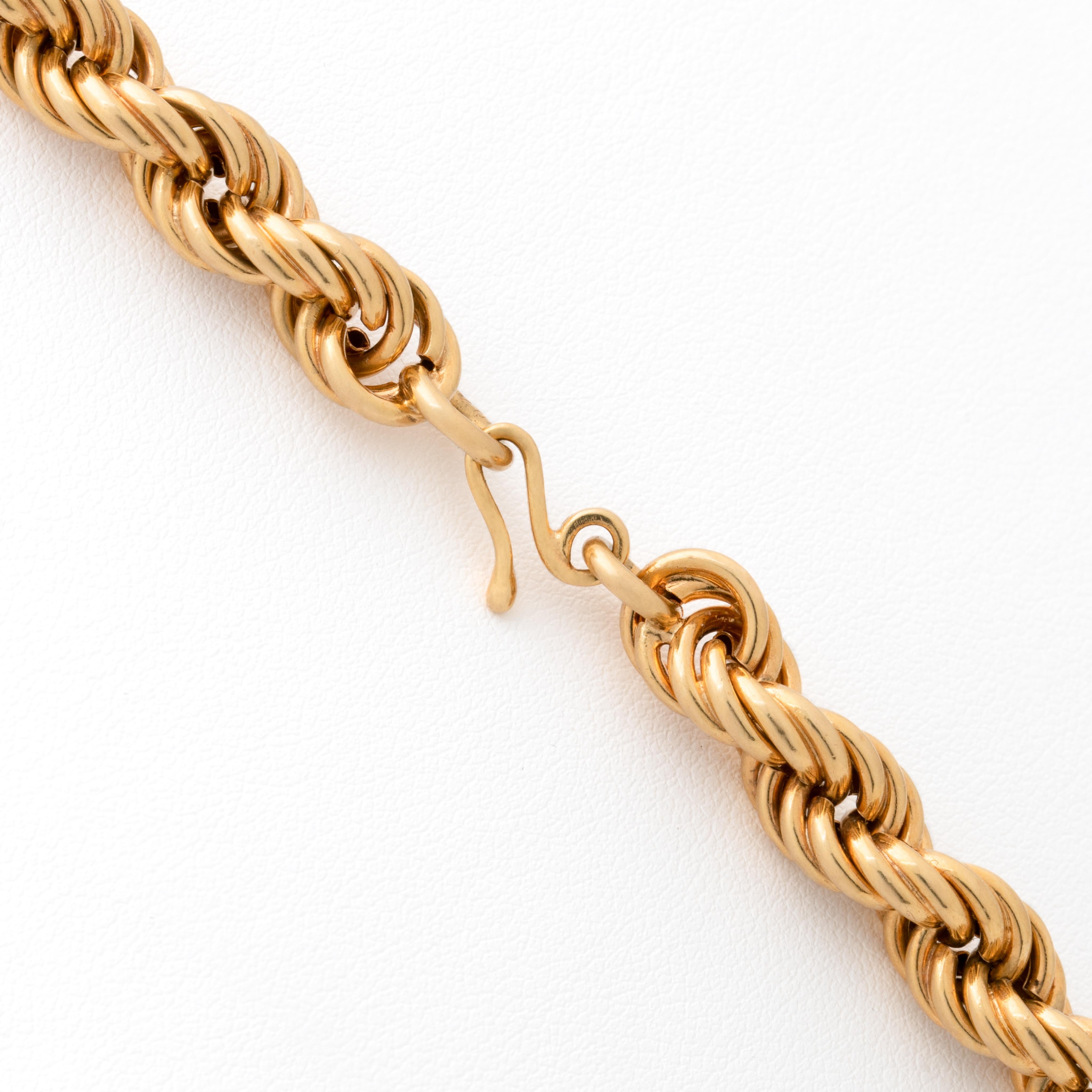 Vintage Vintage Seilkette aus massivem 18 Karat Gelbgold, ca. 1980er Jahre im Angebot 5