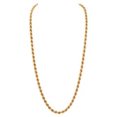 Vintage Solid 18 Karat Yellow Gold Rope Chain, c.1980s