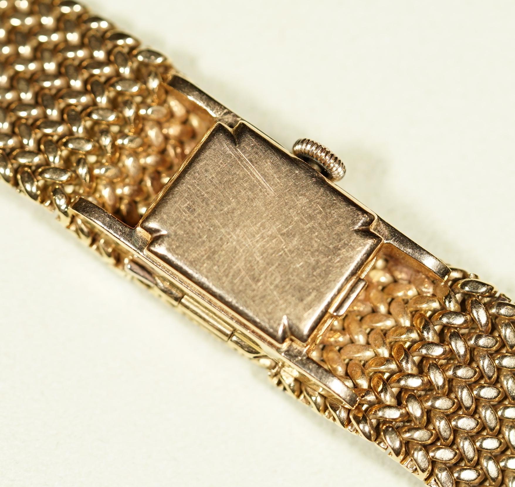 Vintage Solid 18-Carat Gold & Diamond Ladies Rolex Precision Bracelet Wristwatch 5