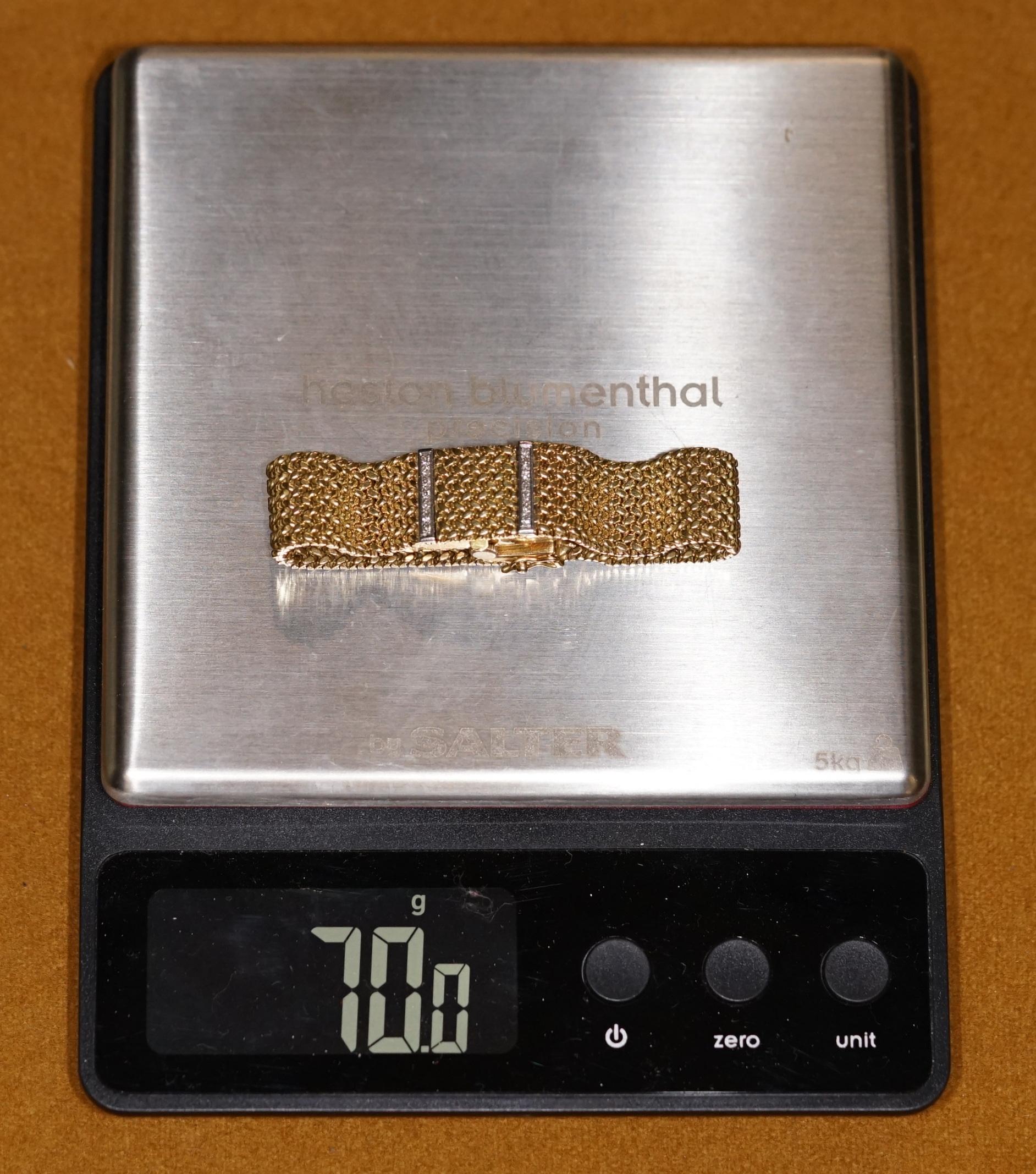 Vintage Solid 18-Carat Gold & Diamond Ladies Rolex Precision Bracelet Wristwatch 9