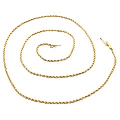 Vintage Solid 18k Yellow Gold 20" Long Rope Link Chain Necklace