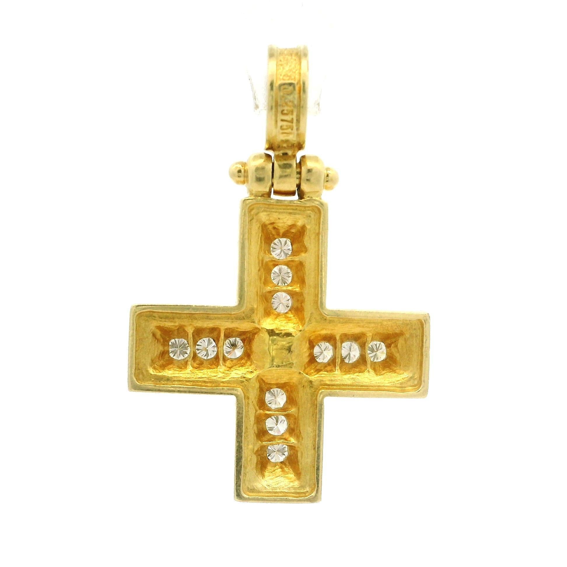 --Stein(e):--
(12) Natürliche Echte Diamanten - Runder Brillantschliff - Pave Set - Hohe Qualität - Farbe F/G - Reinheit VS1/VS2 - 0,60ctw (ca.)

MATERIAL: Massives 18k Gelbgold
Gewicht: 9,22 Gramm
Gesamthöhe: 40mm (1,5