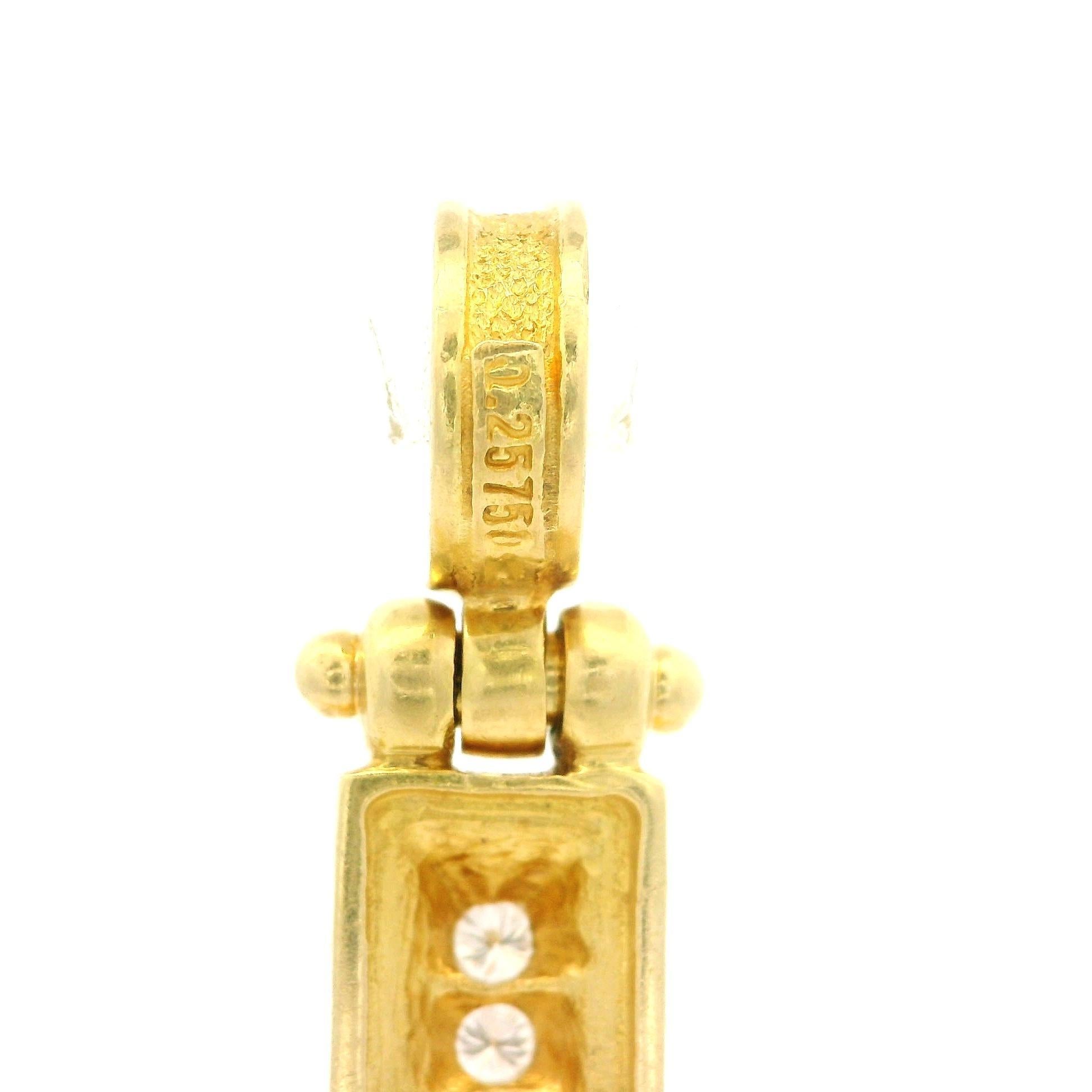 Vintage Solid 18k Gelbgold hohe Qualität 0,60ctw Runde Diamant Kreuz Anhänger (Brillantschliff) im Angebot