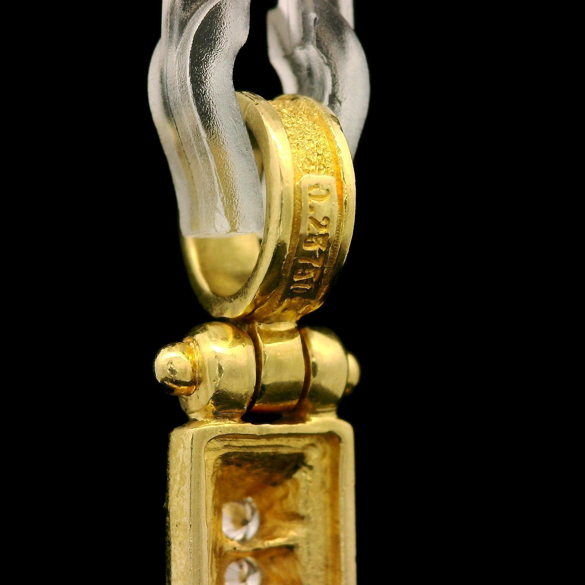Vintage Solid 18k Gelbgold hohe Qualität 0,60ctw Runde Diamant Kreuz Anhänger im Angebot 4