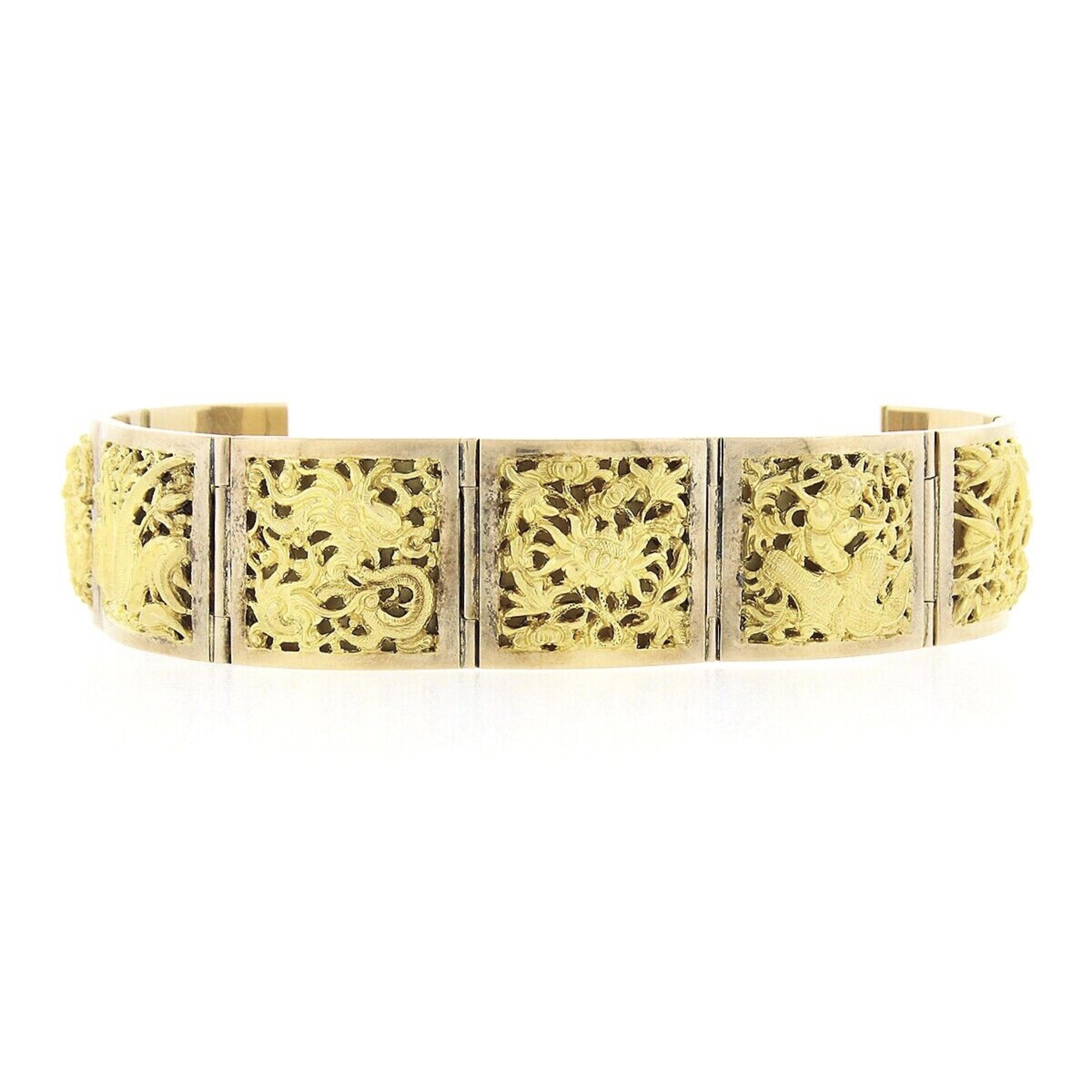 Pulsera de eslabones de oro amarillo macizo de 18 quilates con bisagra de tema náutico en venta 5