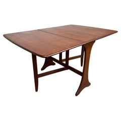 Vintage Solid 1960's Teak Mid Century Drop Leaf Dining Table