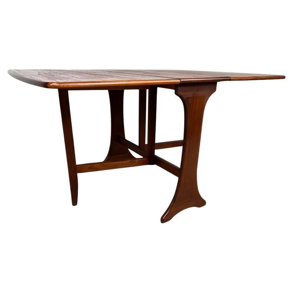 Vintage Solid 1960's Teak Mid Century Drop Leaf Dining Table