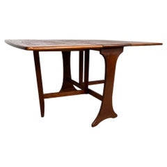 Vintage Solid 1960's Teak Mid Century Drop Leaf Dining Table