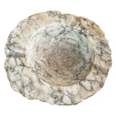 Vintage Solid Alabaster Marble Ashtray Made In Italy