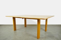 Vintage solid beech extendable dining table by Ibisco Sedie, Italian 1970s
