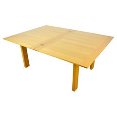 Table de salle à manger vintage en hêtre massif extensible par Ibisco Sedie, Italie, années 1970