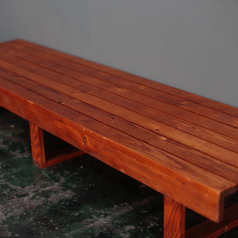 French Vintage Solid Bench with Beautiful Patina from France