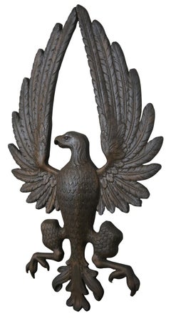Vintage Solid Brass American Bald Eagle Wall Plaque Emblem Crest Heraldic