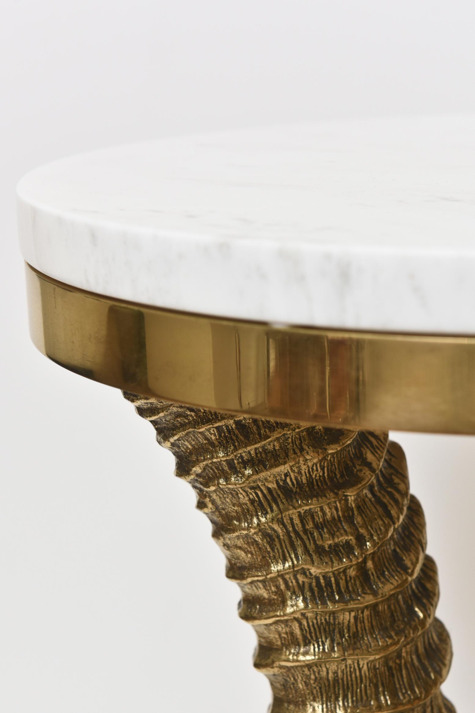 brass and marble side table