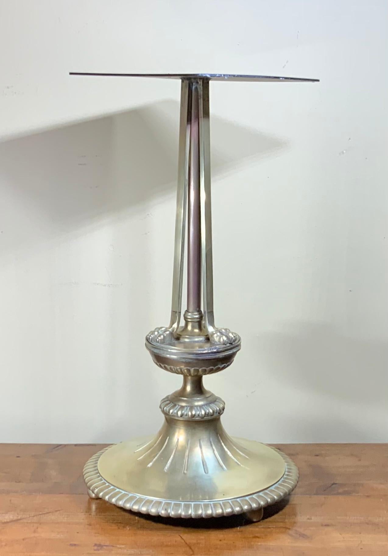 Hand-Crafted Vintage Solid Brass and Steel Low Table Base For Sale