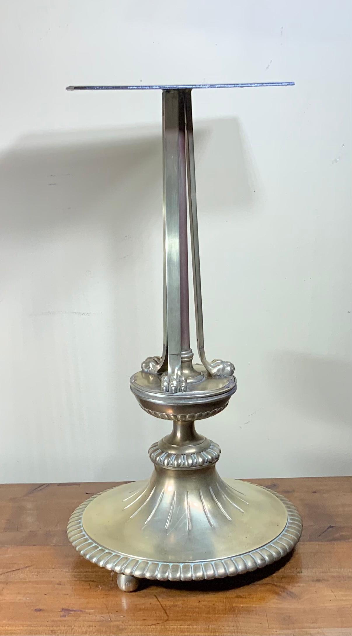 20th Century Vintage Solid Brass and Steel Low Table Base For Sale