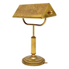 Vintage Solid Brass Bankers Desk Lamp