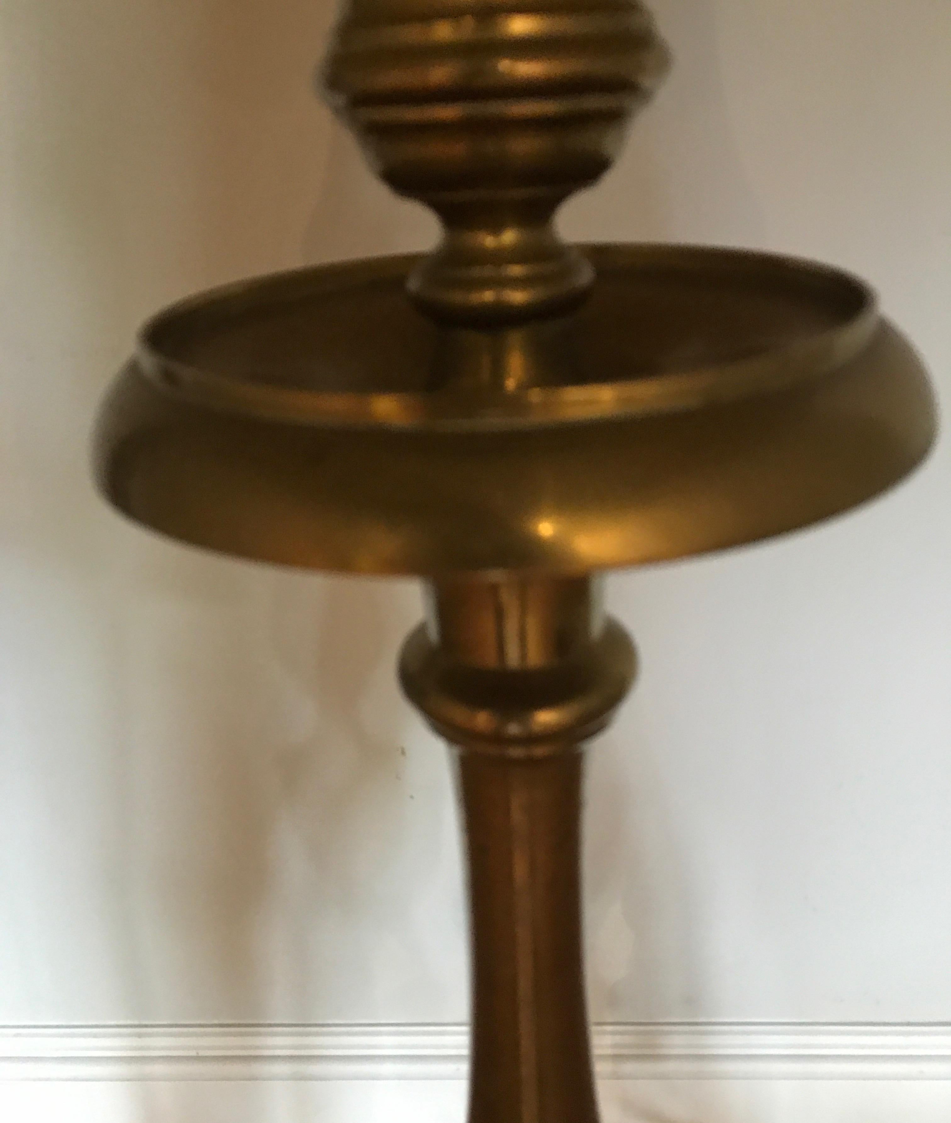American Vintage Solid Brass Floor Lamp by Chapman For Sale