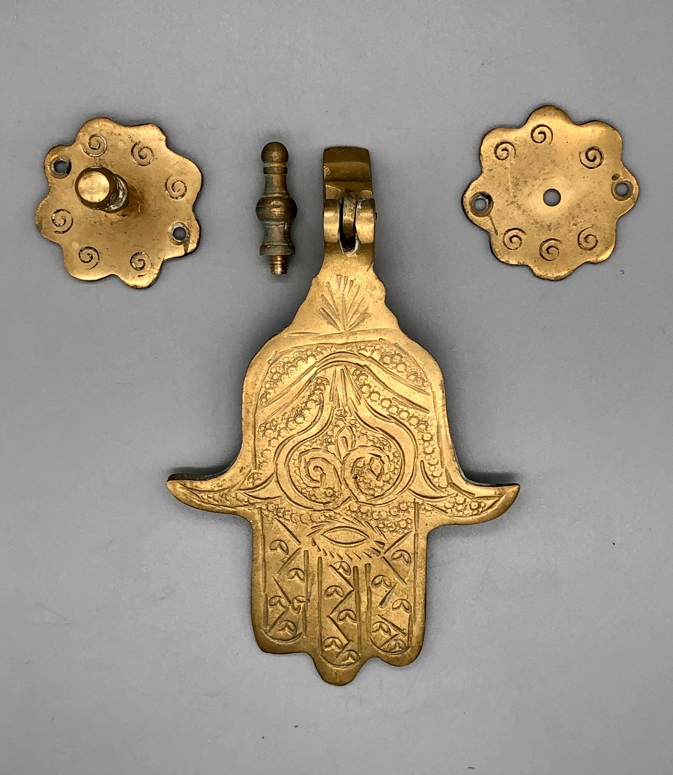 engraved brass door knocker