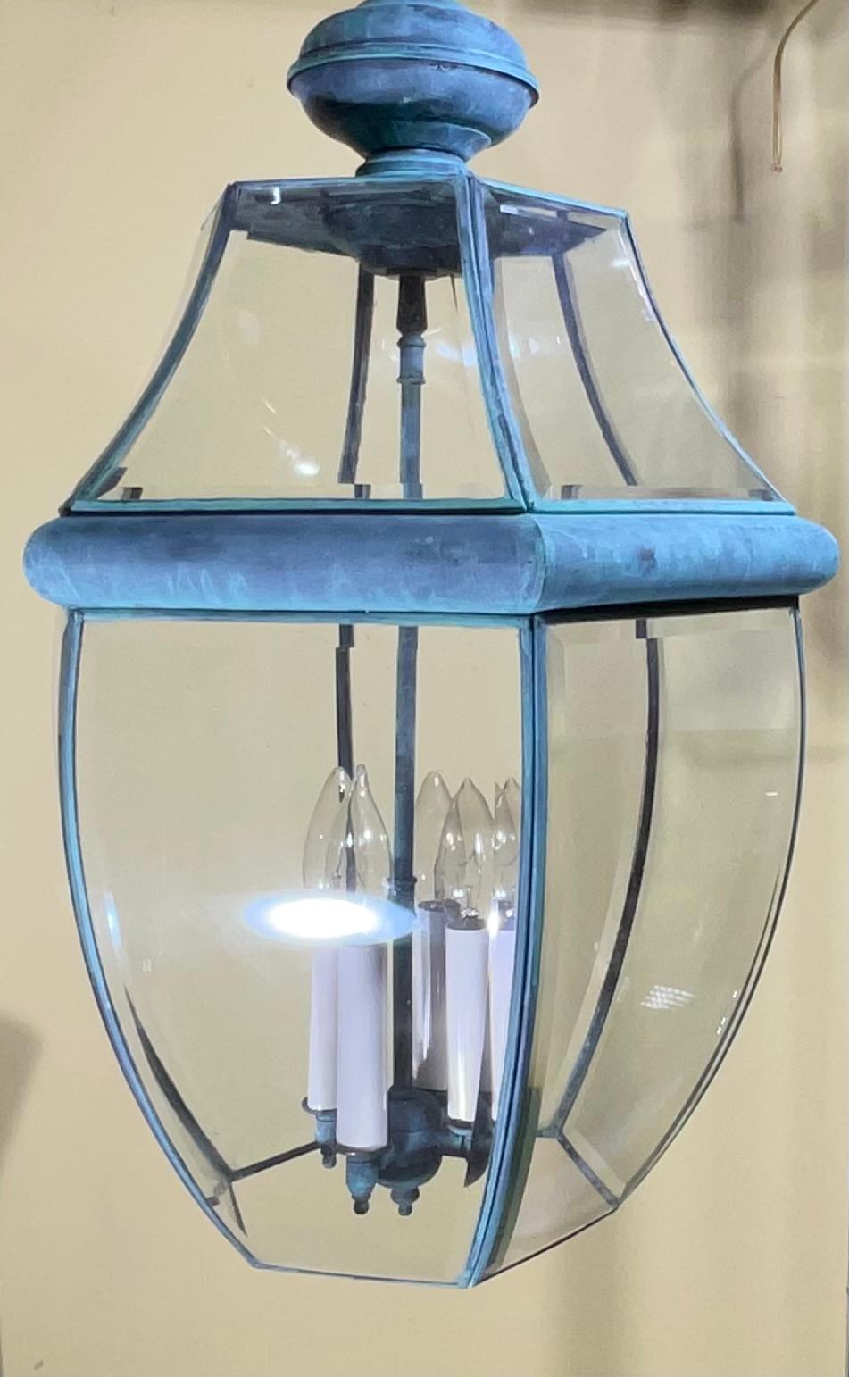 Vintage Solid Brass Hanging Lantern/Light Fixture For Sale 5