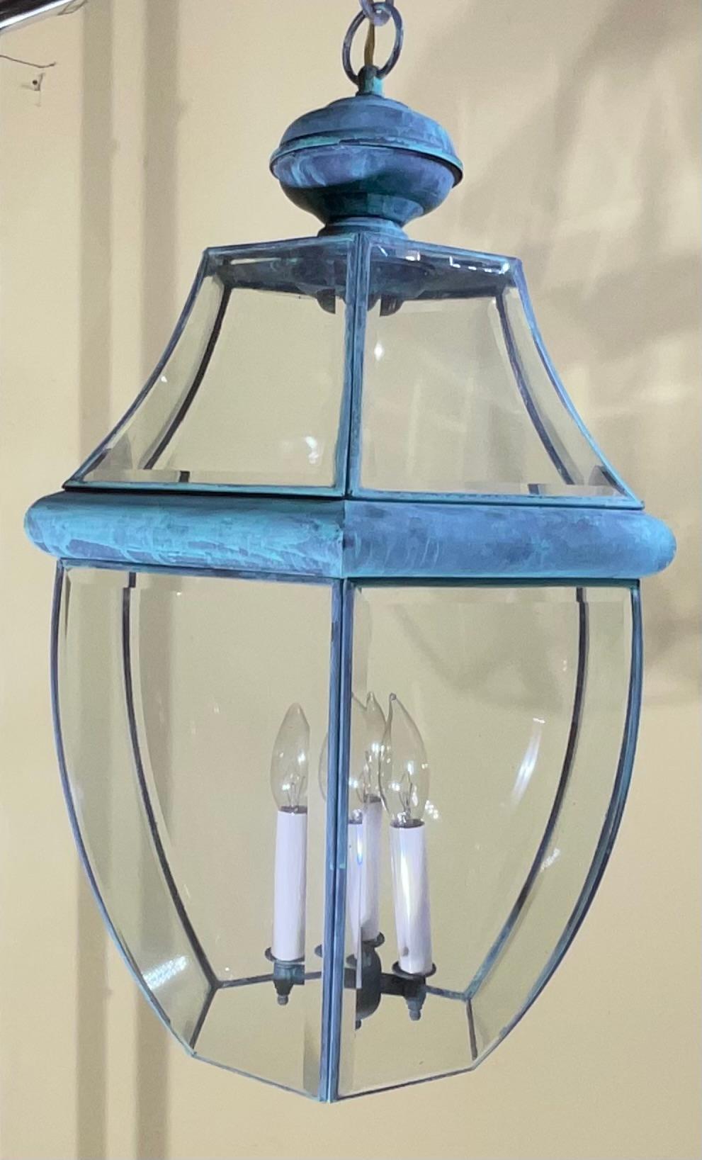 Vintage Solid Brass Hanging Lantern/Light Fixture For Sale 6