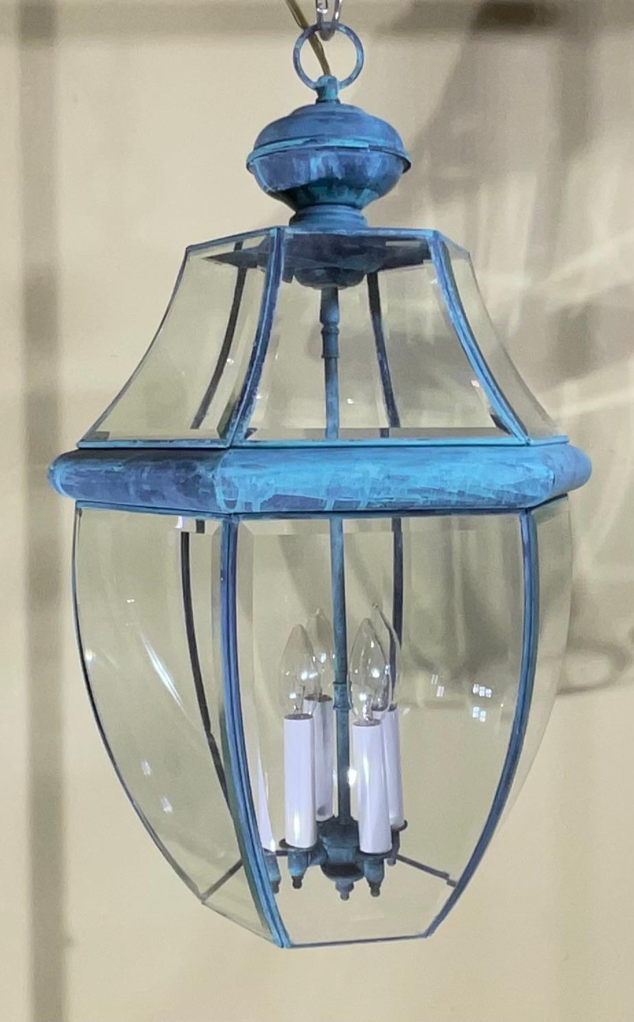 Vintage Solid Brass Hanging Lantern/Light Fixture For Sale 7