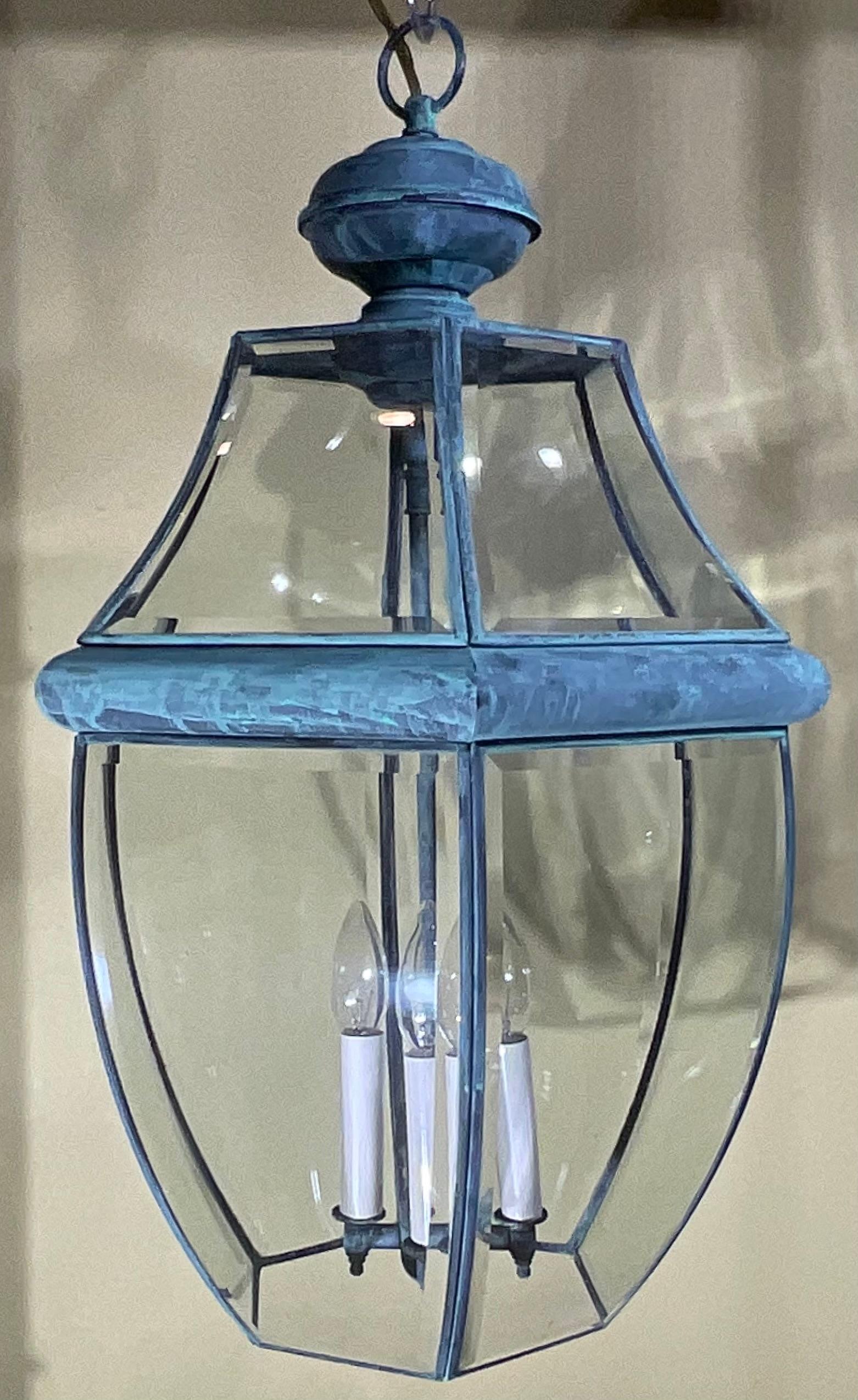Vintage Solid Brass Hanging Lantern/Light Fixture For Sale 8