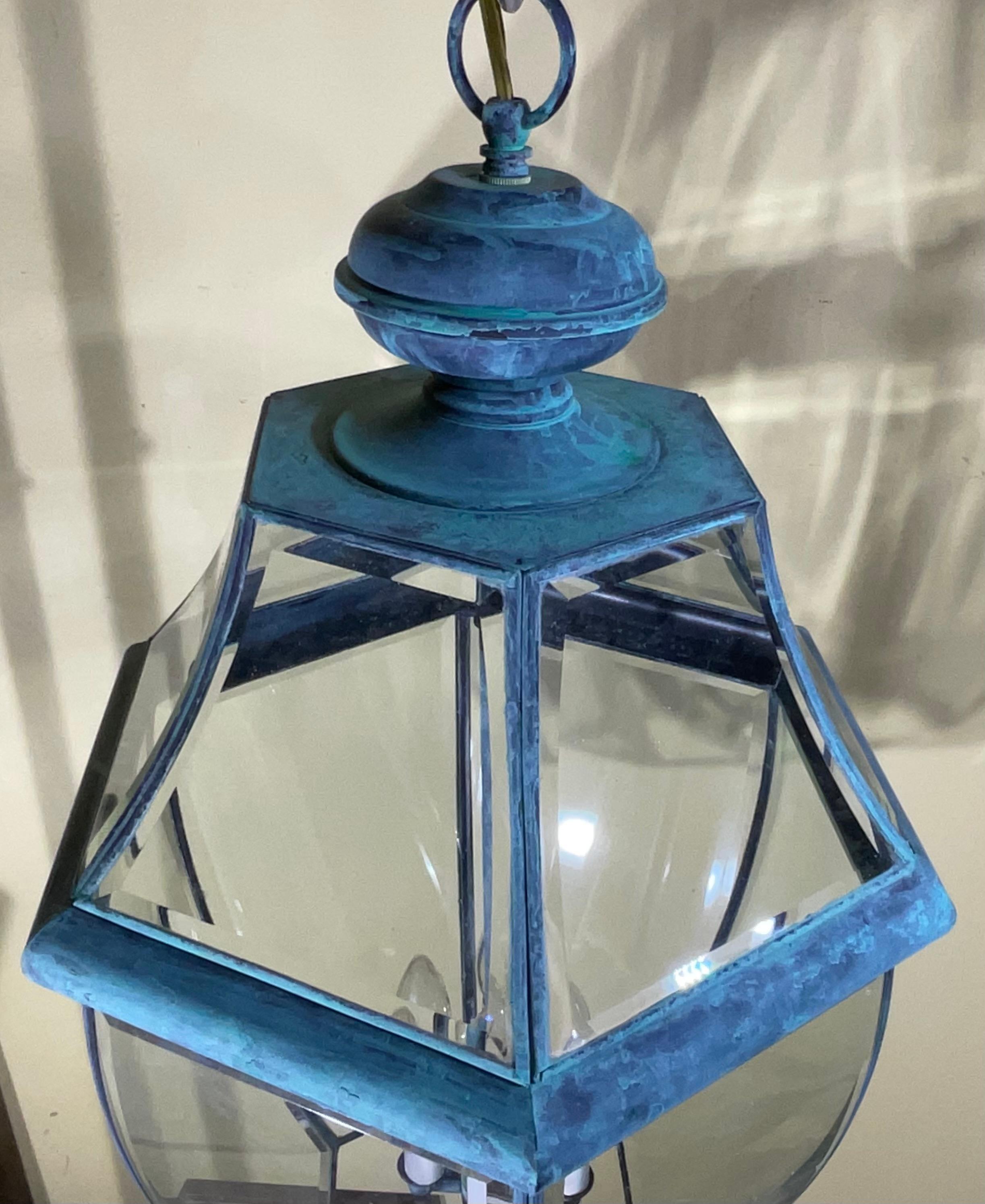 Vintage Solid Brass Hanging Lantern/Light Fixture For Sale 9