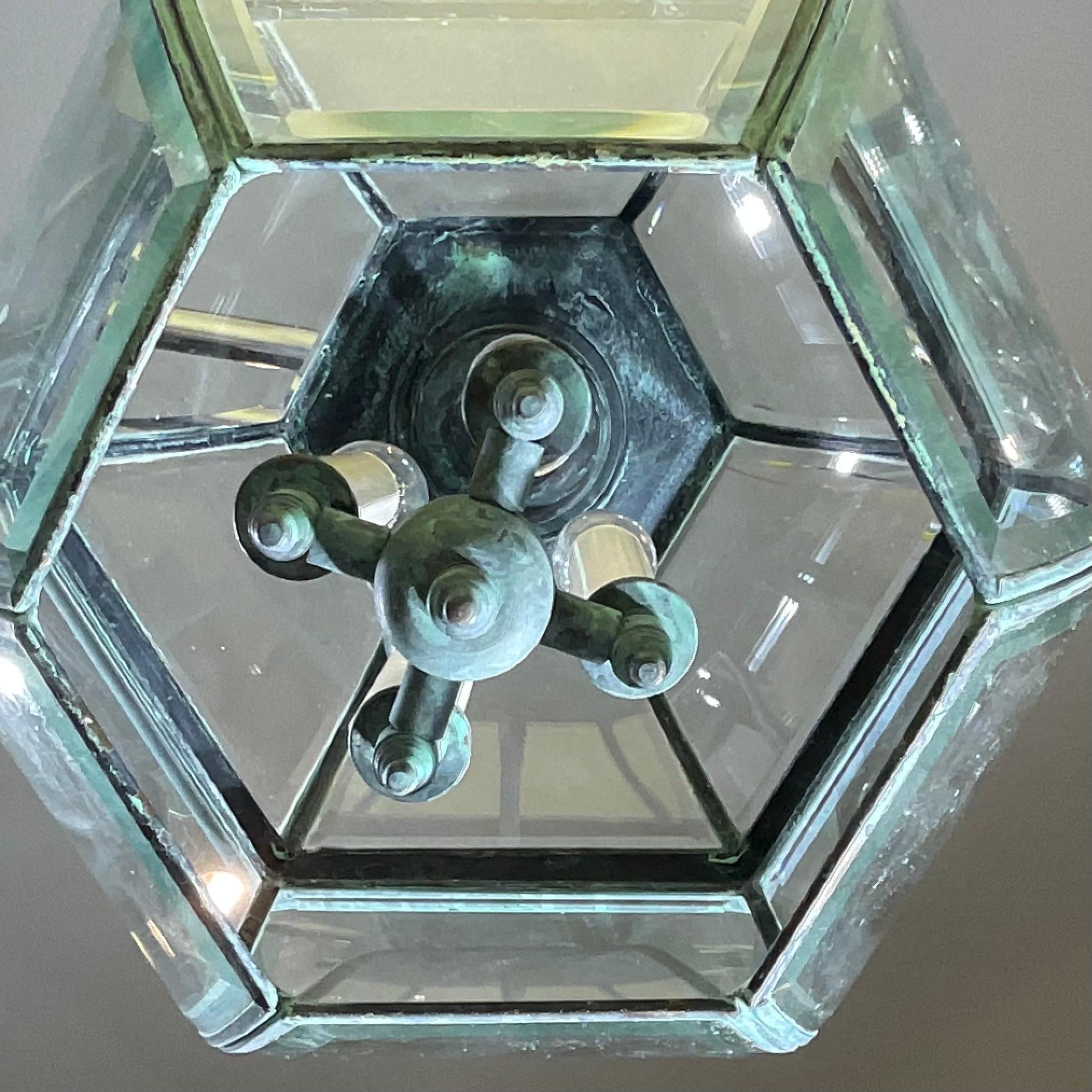 Vintage Solid Brass Hanging Lantern/Light Fixture For Sale 10