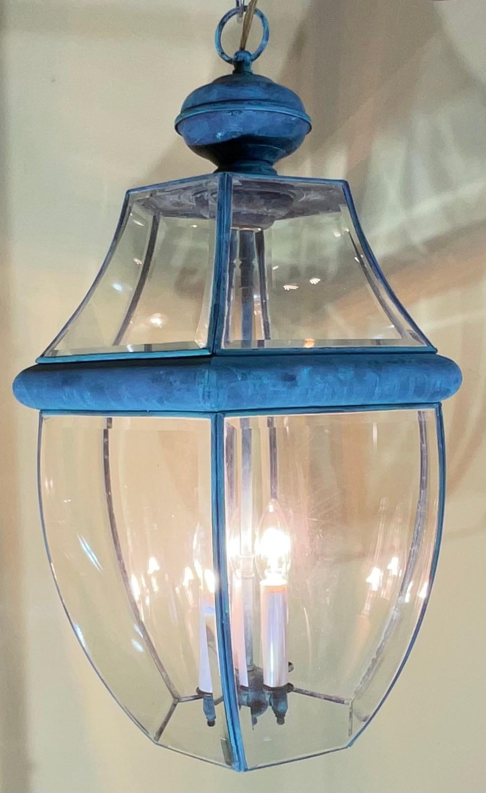 Vintage Solid Brass Hanging Lantern/Light Fixture For Sale 1