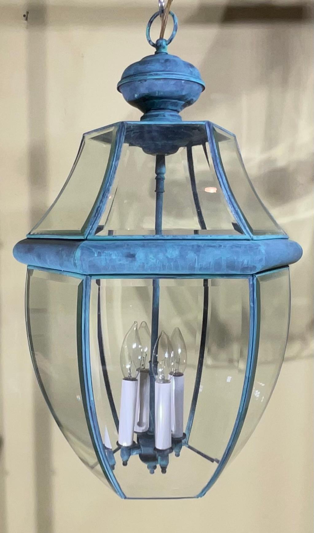 Vintage Solid Brass Hanging Lantern/Light Fixture For Sale 2