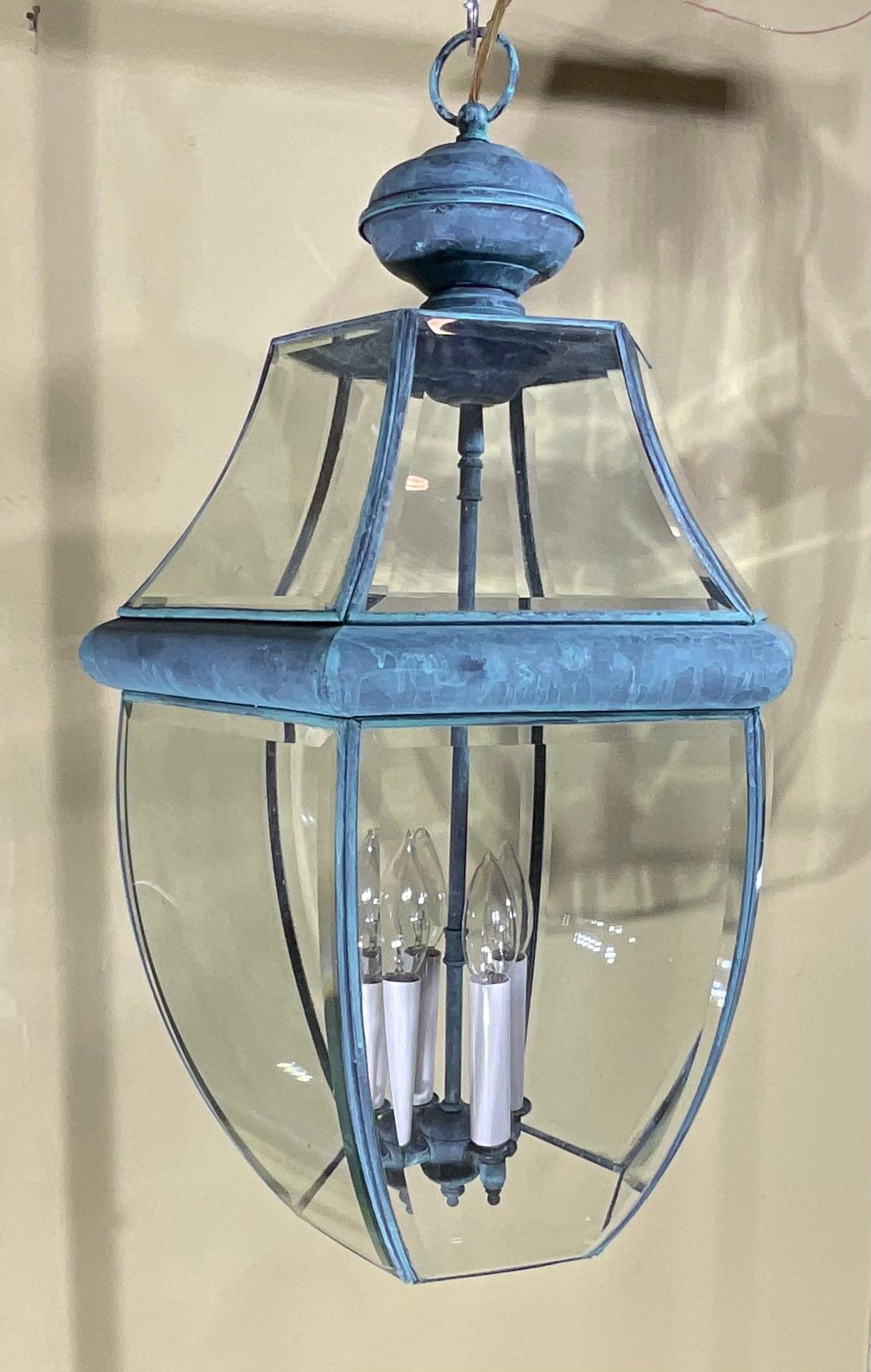 Vintage Solid Brass Hanging Lantern/Light Fixture For Sale 3